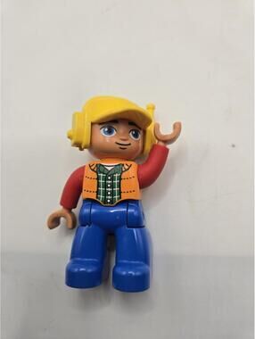Lego Duplo Town Figure Construction Worker Yellow Hat